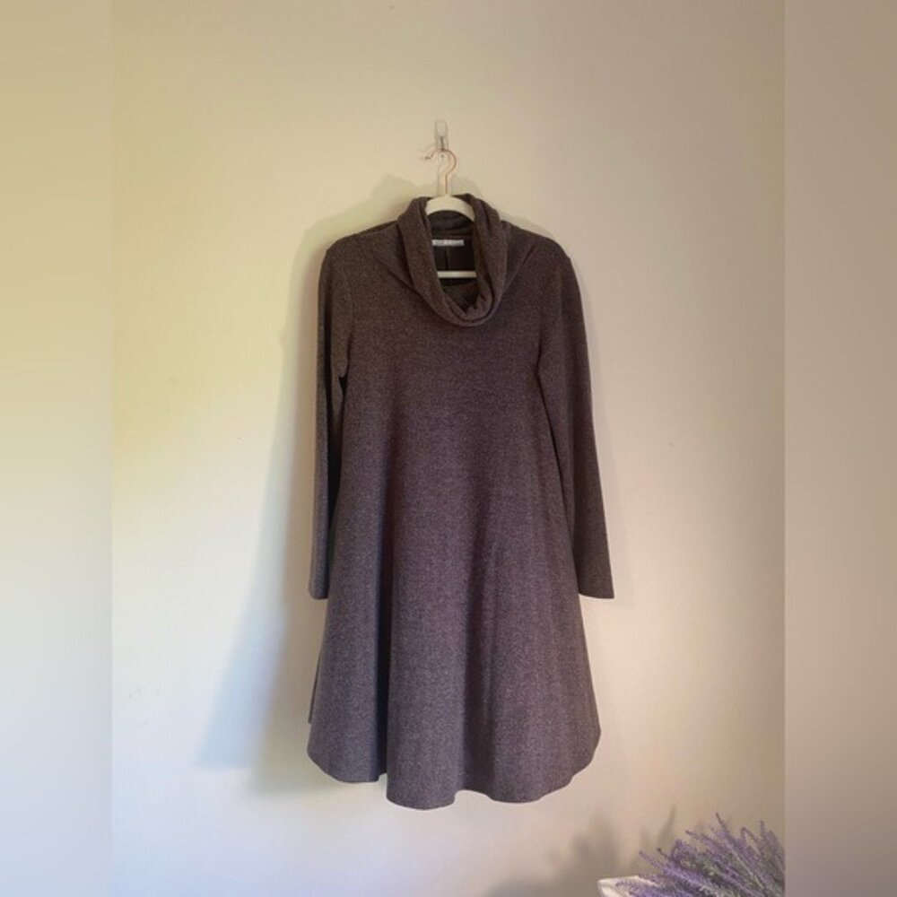 Wonderland Orange Cowl Neck Long Sleeve Fleece Dress Raisin Color Size Small - Picture 2 of 9